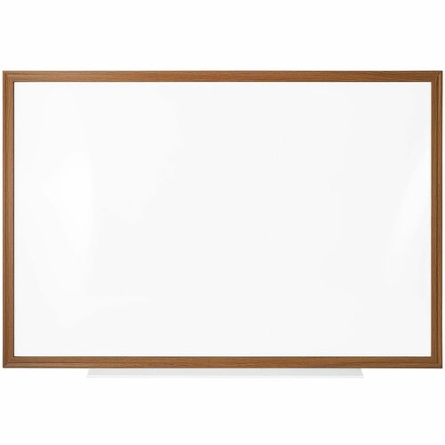 Office Depot® Brand Non-Magnetic Melamine Dry-Erase Whiteboard, 24" x 36" , Wood Frame With Oak Finish - 36" (3 ft) Width x 24" (2 ft) Height - White Melamine Surface - Oak Wood Frame - Rectangle - Horizontal - Marker Tray - 1 Piece