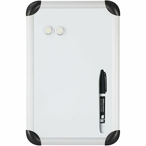 Office Depot® Brand Mini Magnetic Dry-Erase Whiteboard, 11" x 17" , Aluminum Frame With Silver Finish - 17" (1.4 ft) Width x 11" (0.9 ft) Height - White Steel Surface - Silver Aluminum Frame - Rectangle - Horizontal/Vertical - Magnetic - Scratch Resis