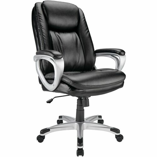 Realspace® Treswell Bonded Leather High-Back Executive Chair, Black ...