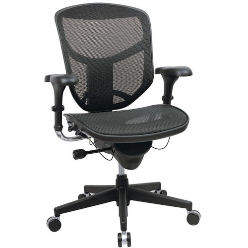 WorkPro® Quantum 9000 Series Ergonomic Mesh/Mesh Mid-Back Chair,  Black/Black - Office Chairs | Office Depot