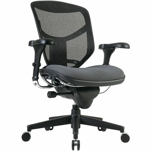 WorkPro® Quantum 9000 Series Ergonomic Mesh/Premium Fabric Mid-Back Office Chair, Black/Gray, BIFMA Compliant - Gray Seat Color - Mesh Seat Material - Mesh Back Material - Black Frame Color - Plastic Frame Material - Mid Back - Armrest - 1 Each