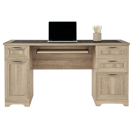 Realspace; Magellan 59"W Manager's Computer Desk, Blonde Ash - Traditional Style - 4 Drawers - 30" Height x 59" Width - Blonde Ash, Paper Laminate - Laminate, Medium Density Fiberboard (MDF), Polyvinyl Chloride (PVC) - 1