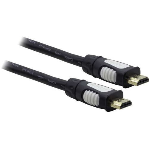 Ativa; Gold-Plated HDMI Cable With Ethernet, 12' - 12 ft HDMI Video Cable for TV, Audio/Video Device - First End: HDMI Digital Audio/Video - 2 Gbit/s - Supports up to 3840 x 2160 - Gold Plated Connector - Gold - 1 Each