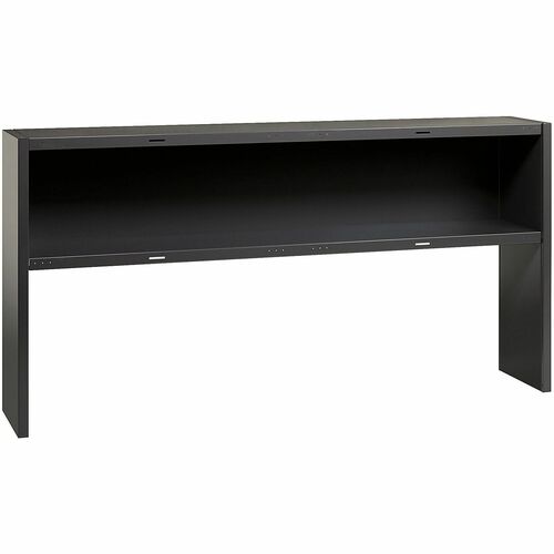 WorkPro® Modular 72"W Stack On Hutch, Charcoal - 36.3" Height x 72" Width x 13.5" Depth - 1 Shelve(s) - 0 Adjustable Shelf(ves) - Material: Steel - Finish: Charcoal - Recyclable, Cord Management - For Office - 1 Each