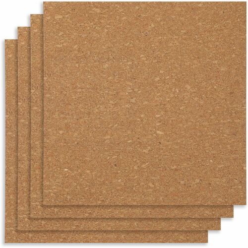 Office Depot® Brand Cork Wall Tiles, 12" x 12" , Pack Of 4 Tiles - Cork Surface - Corkboard Frame - 12" Height x 12" Width - 4 Pack