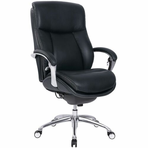 Serta® iComfort i5000 Big & Tall Bonded Leather Executive Chair, Onyx/Silver - Onyx Seat Color - Leatherette Seat Material - Silver Frame Color - Metal Frame Material - High Back - Bonded Leather, Faux Leather - 1