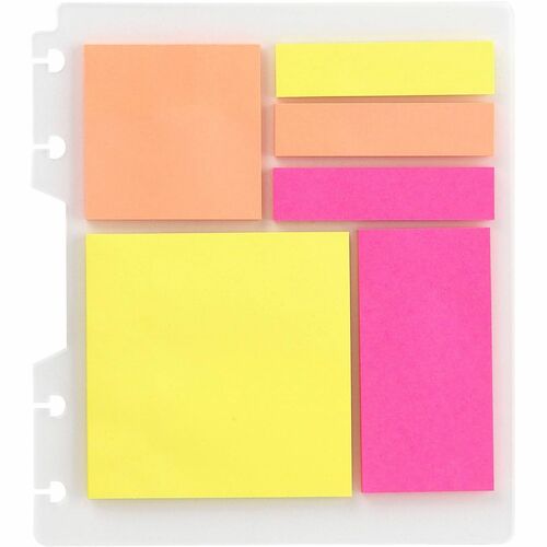 TUL® Discbound Bright Sticky Note Pads, Assorted Colors, 25 Sheets Per
