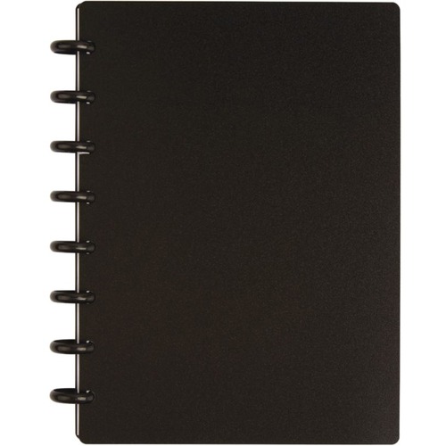 TUL Custom Note-Taking System Discbound Notebook, Junior Size, Poly Cover, Black - Disc - Jr.Legal - 5 1/2" x 8 1/2" - White Paper - BlackPolypropylene Cover - Refillable - 1