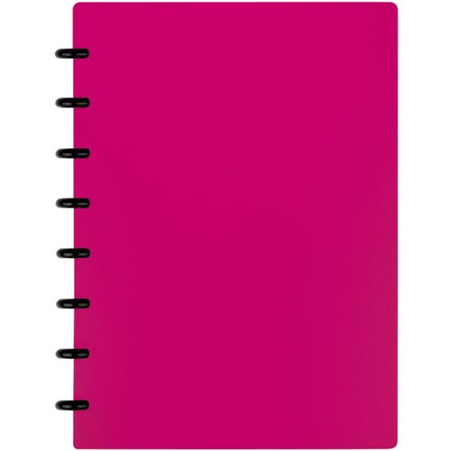 TUL Discbound Notebook, Junior Size, Poly Cover, 60 Sheets, Pink - 60 Sheets - 120 Pages - Disc - Jr.Legal - 5 1/2" x 8 1/2" - 8.50" x 5.5" x 0.3" - White Paper - PinkPolypropylene Cover - Refillable - 1