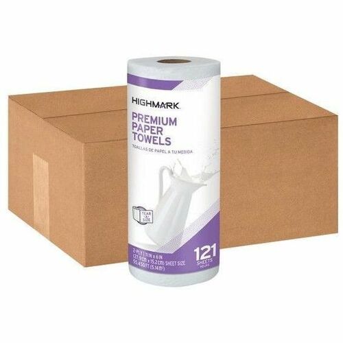 Highmark® Premium 2-Ply Tear-A-Size Paper Towels, 121 Sheets Per Roll, Pack Of 24 Rolls - 2 Ply - 11" x 6" - 121 Sheets/Roll - White - 24 / Case
