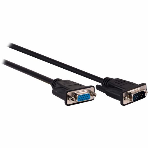 Ativa® VGA Monitor Extension Cable, 10', Black, 26838 - 10 ft SVGA/VGA Video Cable for Video Device, Monitor - First End: 1 x 15-pin HD-15 VGA - Male - Second End: 1 x 15-pin HD-15 SVGA - Female - Extension Cable - Black - 1