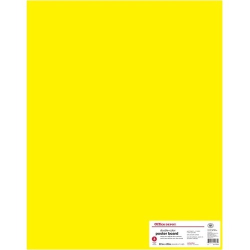 Office Depot® Brand Dual Color Poster Board, 22" x 28", Red & Yellow, Pack Of 3 - Poster - 22" Height x 28" Width - 3 / Pack - Red, Yellow - Paperboard