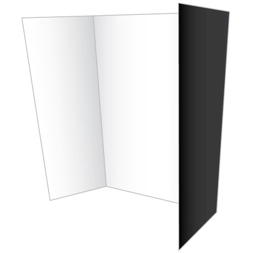 Office Depot® Brand Dual Color Tri-Fold Project Board, 36" x 48" , Black & White - 36" Height x 48" Width - Black, White Surface - 1 Each