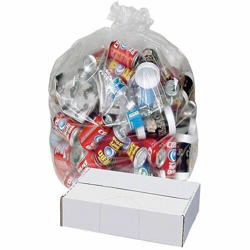 Highmark™ Linear Low 0.6-mil Can Liners, 12-16 Gallons, 24"H x 32"W, Clear, Box Of 500 - 16 gal Capacity - 32" Width - 0.60 mil (15 Micron) Thickness - Low Density - Clear - Resin - 500Case - Multipurpose