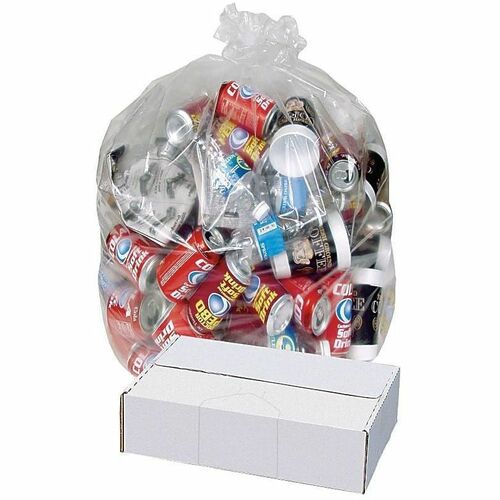 Highmark™ Linear Low Can Liners, 3-mil, 50 Gallons, 36" x 54" , Clear, Box Of 50 - 50 gal Capacity - 54" Width - 3 mil (76 Micron) Thickness - Low Density - Clear - Linear Low-Density Polyethylene (LLDPE), Resin - 50Case - Multipurpose