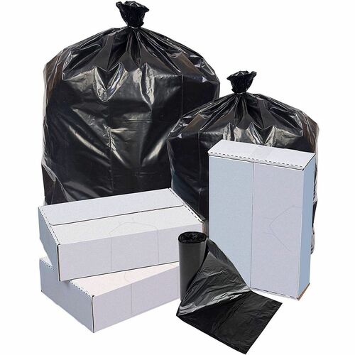 Highmark™ Linear Low Density Can Liners, 0.6-mil, 33 Gallons, 33" x 39" , Black, Box Of 250 - 33 gal Capacity - 39" Width x 0.60 mil (15 Micron) Thickness - Low Density - Black - Low Density Polyethylene (LDPE) - Industrial - 250 / Pack