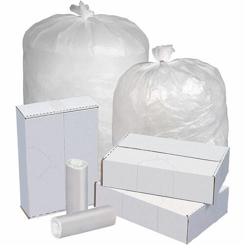 Highmark™ Linear Low Density Can Liners, 0.8-mil, 40 - 45 Gallons, 40" x 46" , Clear, Box Of 250 - 45 gal Capacity - 46" Width - 0.80 mil (20 Micron) Thickness - Low Density - Clear - Linear Low-Density Polyethylene (LLDPE), Resin - 250Case - Indust