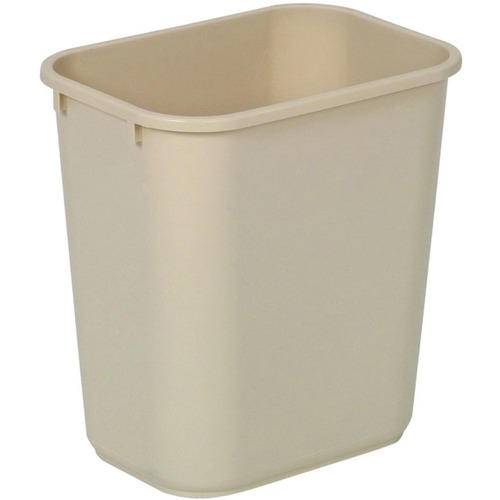 Highmark Standard Wastebasket, 3 1/4 Gallons, Beige - 3.25 gal Capacity - Rectangular - Plastic - Beige - 1