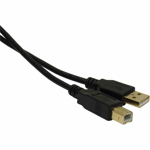 Ativa™ Gold USB Device Cable, 10' - 10 ft Data Transfer Cable for Camera, Notebook, Smartphone, Tablet, Computer, Scanner, Printer - First End: USB - 480 Mbit/s - Gold Plated Contact - Black - 1