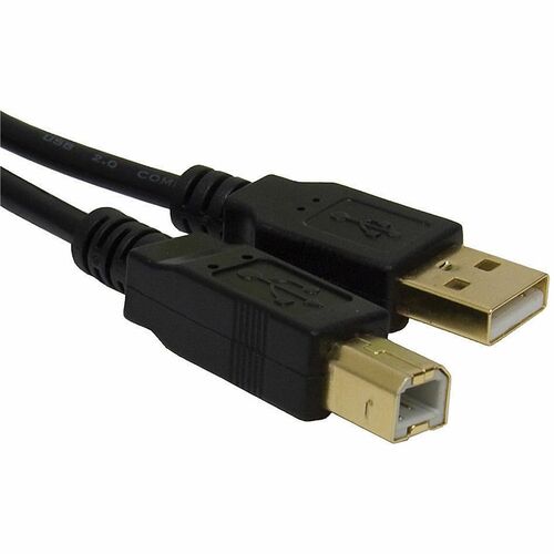 Ativa™ Gold USB Device Cable, 16' - 16 ft Data Transfer Cable for Camera, Notebook, Smartphone, Tablet, Computer, Scanner, Printer - First End: USB - 480 Mbit/s - Gold Plated Contact - Black - 1