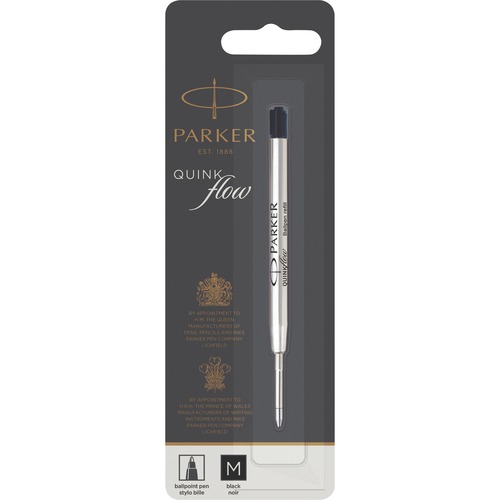 Parker Quinkflow Black Ink Ballpen Refill - Medium Point - Black Ink - Smooth Writing, Quick-drying Ink 