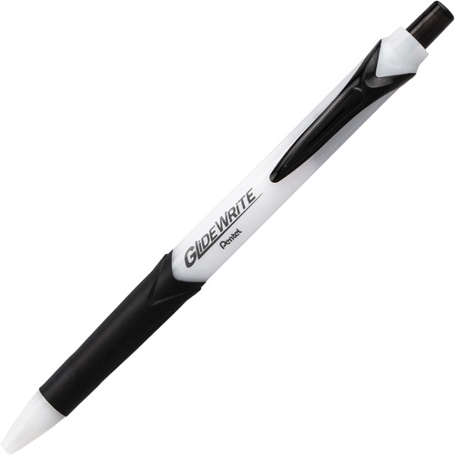 Pentel GlideWrite 1.0mm Ballpoint Pen - Medium Pen Point - 1 mm Pen Point Size - Retractable - Black - 12 / Dozen