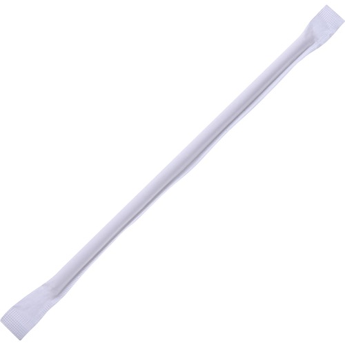 Genuine Joe Paper Straw - Paper - 500 / Box - White - Beverage Straws & Stir Sticks - GJO58945