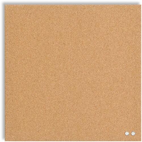 U Brands Square Cork Bulletin Board, 14 x 14 Inches, Frameless, Natural, Push Pins Included (463U00-04) - Natural Cork Surface - Self-healing, Frameless, Easy Installation, Sleek Style, Self-healing, Mounting System - 1 Each - 14" x 14"