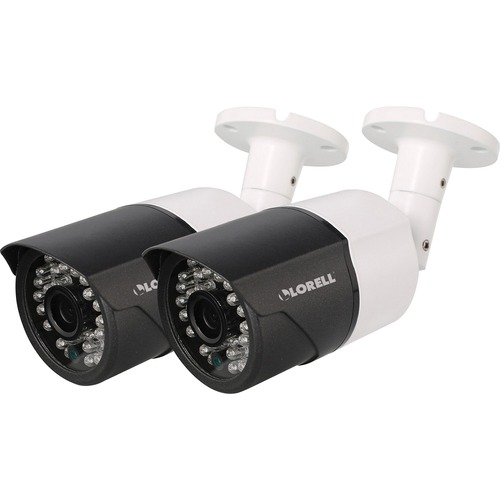Lorell 5 Megapixel HD Surveillance Camera - 2 Pack - Bullet - 100 ft Night Vision - CMOS - Weather Proof, Dust Proof