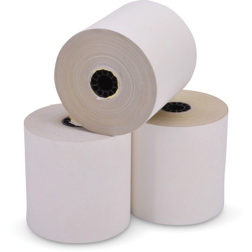 ICONEX 3-1/4" 2-ply Carbonless Paper Roll - 3 1/2" x 80 ft - 60 / Carton - White