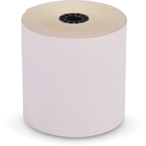 ICONEX 3" Carbonless POS Paper Roll - 3" x 90 ft - 10 / Carton - White, Yellow