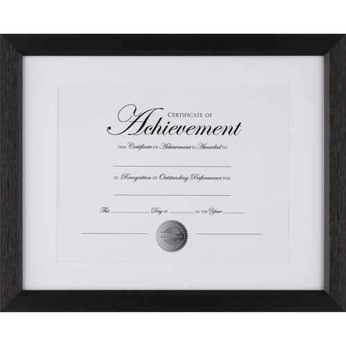 DAX Woodgrain Document Frame - 15.50" x 12.50" Frame Size - Holds 14" x 11" Insert - Rectangle - Vertical, Horizontal - 1 Each - Black