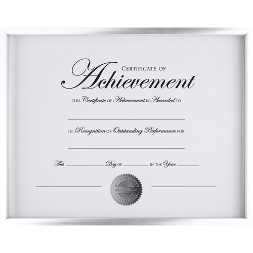 DAX Contemporary Border Document Frame - Holds 11" x 14" Insert - Rectangle - Horizontal, Vertical - 1 Each - Silver