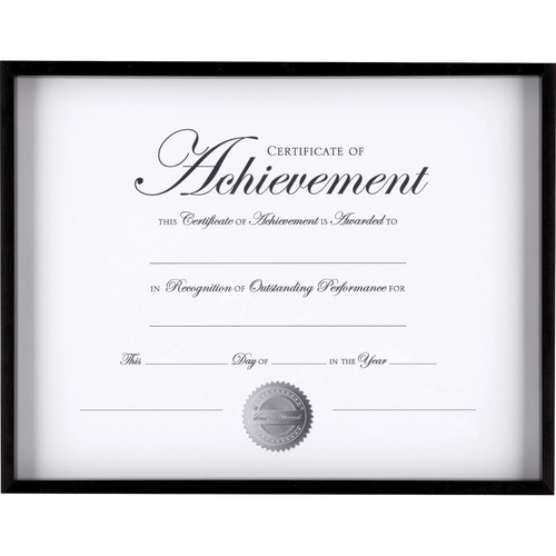 DAX 8-1/2x11" Contemporary Document Frame - 11.60" x 9.10" Frame Size - Holds 8.50" x 11" Insert - Rectangle - Horizontal, Vertical - 1 Each - Black