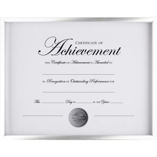 DAX Contemporary Document Frame - 11.60" x 9.10" Frame Size - Holds 8.50" x 11" Insert - Rectangle - Horizontal, Vertical - 1 Each - Silver