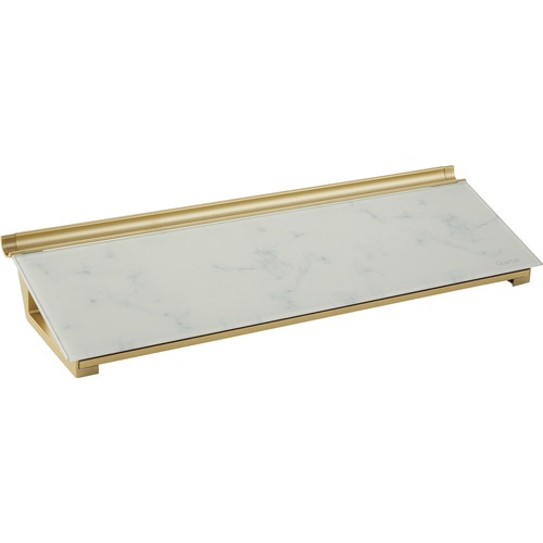 Quartet Glass Dry-Erase Desktop Computer Pad - 6" (0.5 ft) Width x 18" (1.5 ft) Height - Marble Glass Surface - Rectangle - Horizontal - Desktop - 1 Each