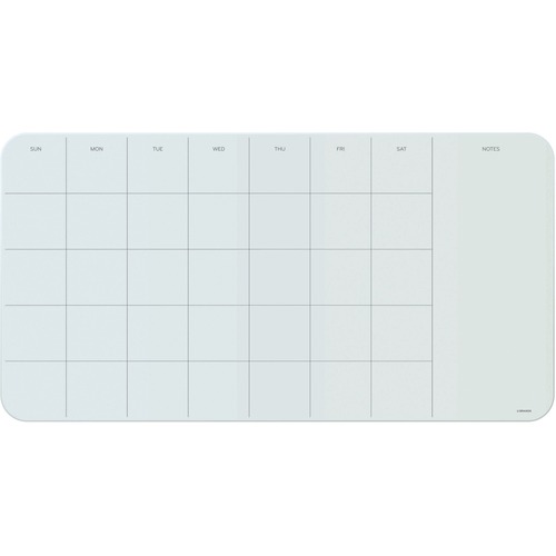 U Brands Magnetic Glass Dry Erase Weekly Calendar Board - 12" (1 ft) Width x 23" (1.9 ft) Height - Frosted White Tempered Glass Surface - Rectangle - Horizontal - 1 Each