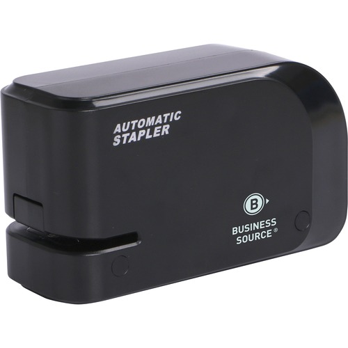 Business Source Electric Stapler - 20 Sheets Capacity - 105 Staple Capacity - Half Strip - 24/6mm, 26/6mm Staple Size - 2 x AA Batteries - Battery Included - 1 Each - Black