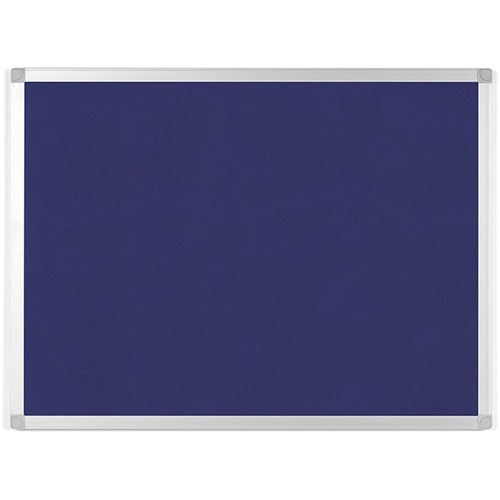 MasterVision Ayda Fabric 24"W Bulletin Board - Blue Fabric Surface - Tackable, Sleek Style, Robust - 1 Each - 0.5" x 24"