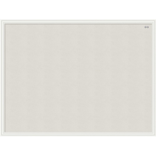 U Brands Linen Cork Linen Bulletin Board, 23" x 17" , White Wood Frame (3264U00-01) - 23" Height x 17" Width x 1" Depth - Tan Cork Surface - Self-healing, Durable, Mounting System - 1 Each