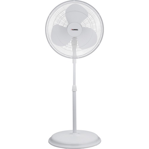 Lorell Pedestal Fan - 16" Fan Diameter - 3 Speed - Oscillating, Tilt Adjustment - 47.3" Height x 17.8" Width x 17.8" Depth - Plastic - White