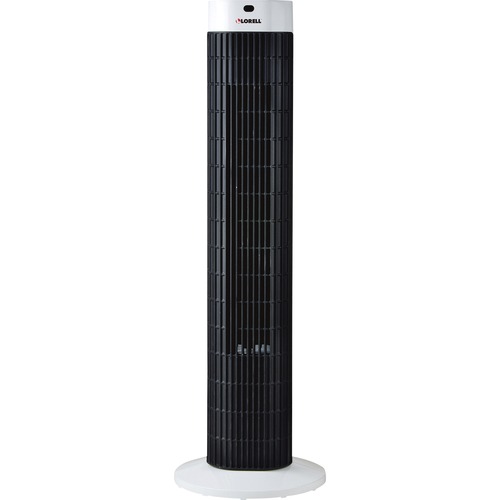 Lorell Tower Fan - 30" Diameter - 3 Speed - Sleep Mode, Breeze Mode, Oscillating, Timer - 30.2" Height x 9.5" Width x 9.5" Depth - Plastic - Black, Silver
