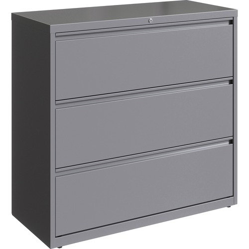 Lorell Fortress Series Lateral File - 42" Width x 18.6" Depth x 40.3" Height - 3 x Drawer(s) for File - Letter, Legal, A4 - Lateral - Hanging Rail, Magnetic Label Holder, Locking Drawer, Locking Bar, Ball Bearing Slide, Reinforced Base, Adjustable Leveler