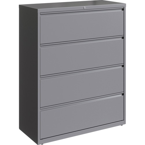Lorell Fortress Series Lateral File - 42" x 18.6" x 52.5" - 4 x Drawer(s) for File - Letter, Legal, A4 - Lateral - Hanging Rail, Magnetic Label Holder, Locking Drawer, Locking Bar, Ball Bearing Slide, Reinforced Base, Adjustable Leveler, Interlocking, Ant