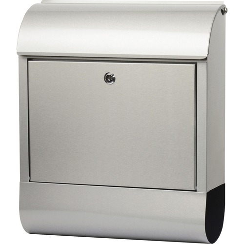 Tatco Indoor/Outdoor Stainless Steel Mailbox - Stainless Steel - Silver -  For Indoor, Outdoor, Mail, Magazine, Newspaper - 1 Each