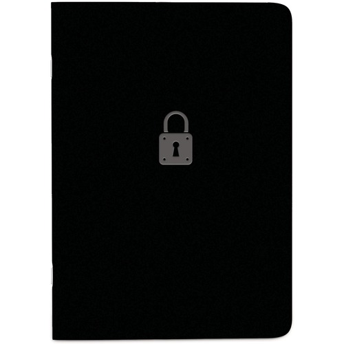 Rediform Password Notebook - 64 Pages - Sewn - 0.40" (10.16 mm) x 3.50" (88.90 mm)5" (127 mm) - Black Cover - Compact, Flexible Cover, Bilingual Format, Note Section - Recycled - 1 Each