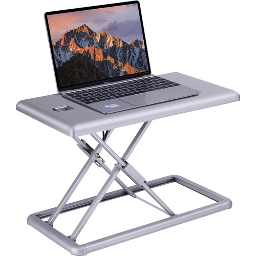 Lorell Portable Desk Riser - Up to 19" Screen Support - 15" Height x 19" Width x 20.3" Depth - Portable, Desktop - Plastic - Silver