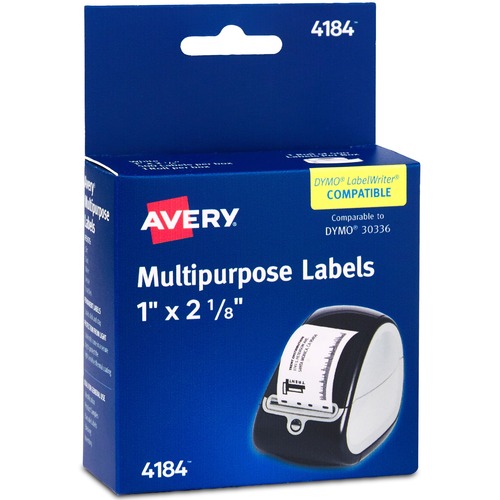 Avery® Direct Thermal Roll Labels - 1" Height x 2 1/8" Width - Permanent Adhesive - Rectangle - Thermal - Bright White - Paper - 500 / Sheet - 500 / Roll - 1 Total Sheets - 500 Total Label(s) - 500 / Box - Water Resistant