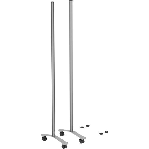 Lorell Adaptable Panel Legs for 50"H Configuration - 18.8" Width x 2" Depth x 71" Height - Aluminum - Silver