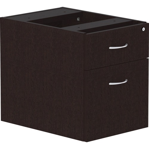 Lorell Essentials Series Box/File Hanging File Cabinet - 16" x 22" x 21" Pedestal - 2 Drawer(s) - Finish: Espresso